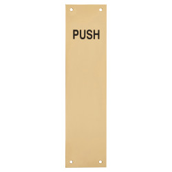 Hampstead Solid Brass Finger Plate - Push - 300 x 75 x 1.5mm - Polished