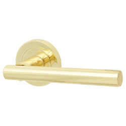 Touchpoint Polished Brass Door Handles on Round Rose - Ella Range