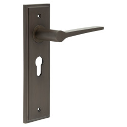 Burlington by Frelan Dark Bronze Fire Rated Euro Lock Door Handles - Knightsbridge - 200 x 55mm