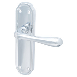 Hampstead Polished Chrome Latch Door Handles - Genoa Range - 168 x 45mm