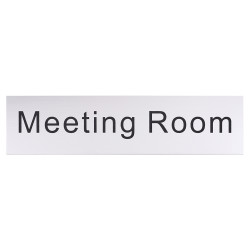 Altro Meeting Room Door Sign - 200 x 50mm - Brushed Silver Plastic