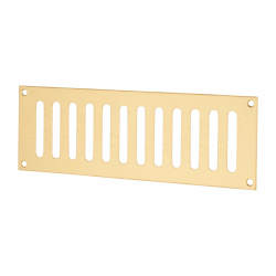 Hampstead Plain Slotted Vent - 229 x 76mm - 4085mm² Free Air Flow - Polished Brass