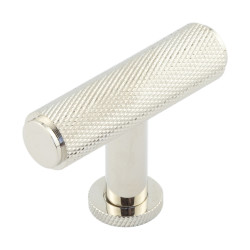 Burlington by Frelan 18mm Piccadilly Knurled T-Bar Cabinet Knob - 55 x 40mm - Polished Nickel