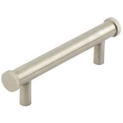 Hoxton by Frelan Thaxted 15mm Knurled T-Bar Cabinet Pull Handle - 96mm c/c - Satin Nickel