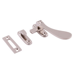 Altro Cast Victorian Mortice & Hook Plate Casement Window Fastener - Reversible - Polished Nickel