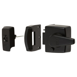 ERA BS8621:2007 Keyless Egress Nightlatch - 40mm Backset - Matt Black Case/ Cylinder