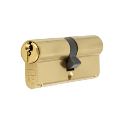 Eurospec 10 Pin 80mm Euro Double Cylinder - 40 + 40mm - Polished Brass - Keyed Alike