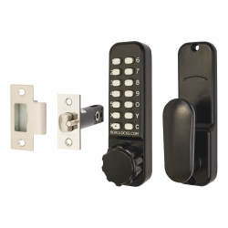 Borg BL2601 External Marine Grade Easicode Pro Push Button Code Lock and Latch - Holdback - Black