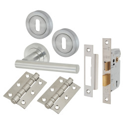Altro Satin Chrome 3 Lever Sashlock Door Handles on Rose Pack - Bella Range