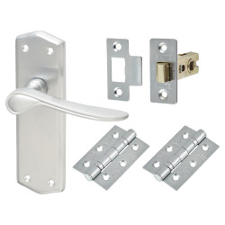 Altro Satin Chrome Latch Door Handles Pack - Rome Range