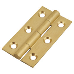 Solid Drawn Butt Cabinet Hinge - 50 x 28 x 1.45mm - Satin Brass - Pair
