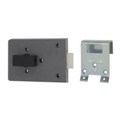 Fire Brigade FB4 Rim Slam Lock - 110mm Case - 45mm Backset - Left Hand - Open In - Silver