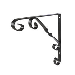 Touchpoint Ornamental Scroll Shelf Bracket - 195 x 195mm - Black