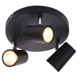 Forum Inlight Harvey 3 Light Circular Ceiling Spotlight - Matt Black