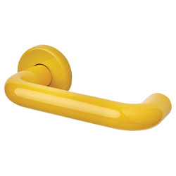 Hoppe AR600/20 Golden Yellow Nylon Steel Core Safety Door Handle on Rose - Paris Range