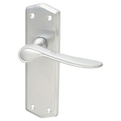 Altro Satin Chrome Latch Door Handles - Rome Range - 170 x 50mm