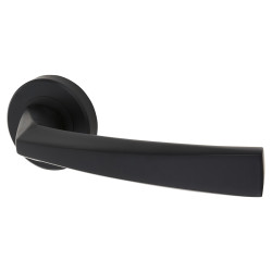 Serozzetta by Carlisle Brass Matt Black Door Handles on Round Rose - Scopo Range