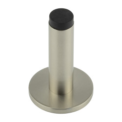 Burlington by Frelan Plain Projection Door Stop on Plain Rose - 76mm Projection - Satin Nickel