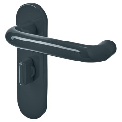 Hoppe AR600/25 Anthracite Grey Nylon Steel Core Safety Bathroom Door Handles - 92mm c/c - Paris Range
