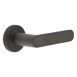 Burlington by Frelan Dark Bronze Fire Rated Door Handles on Round Knurled Rose - Kensington Range
