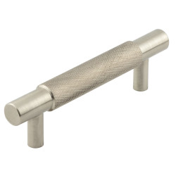 Hoxton by Frelan Taplow 18mm Knurled T-Bar Cabinet Pull Handle - 96mm c/c - Satin Nickel