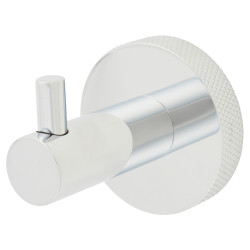 Hampstead Knurled Robe Hook - 57 x 30 x 60mm - Polished Stainless Steel
