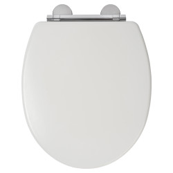 Croydex Lugano Flexi-Fix Soft Close Wooden Toilet Seat - White