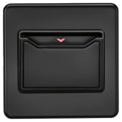 Knightsbridge 32A 1 Gang Screwless Flat Plate Key Card Switch - Matt Black