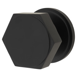 Hampstead Hexagonal Centre Door Knob - 80mm Rose Diameter - Matt Black