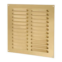 Hampstead Hooded Louvre Vent - 242 x 242mm - 11919mm² Free Air Flow - Polished Brass