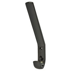 Hoppe AR617A Nylon Single Hat & Coat Hook Face Fix - 164 x 20 x 35mm - Ebony Black