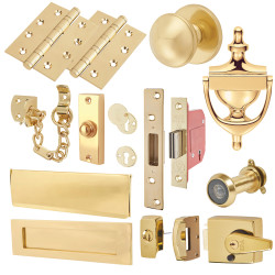 Front Door Furniture Kit - Polished Brass