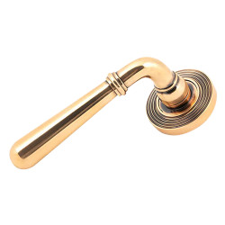 From The Anvil Polished Bronze Door Handles on Round Beehive Rose - Newbury Range