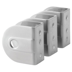 Toilet Cubicle Wall/Panel Bracket - 19-20mm Panels - 316 Stainless Steel - Pack of 3