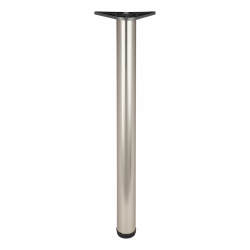 Rothley Adjustable Worktop Support Breakfast Bar Table Leg - 60 x 710mm - Brushed Nickel - Pack of 4