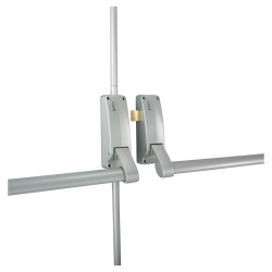 Briton 377 Rebated Double Door Push Bar Panic Exit Set - Timber Door