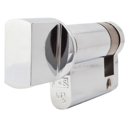 Eurospec 5 Pin 45mm Euro Single Thumbturn Cylinder - 35mm Turn + 10mm - Pol Chrome - Keyed Differ