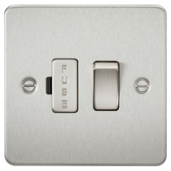 Knightsbridge 13A 1 Gang Flat Plate Switched Fused Spur - Brushed Chrome