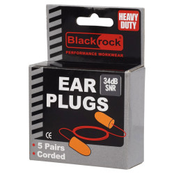 Blackrock Foam Ear Plugs - Corded - 5 Pairs