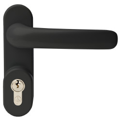 Strand PH361 Outside Access Device with Cylinder - Lever - Matt Black
