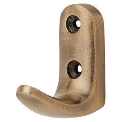 Touchpoint Heavy Duty Single Coat Hook - 45 x 43mm - Antique Brass