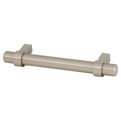 Altro 14mm Collared T-Bar Cabinet Pull Handle - 128mm Centres - Satin Stainless Steel