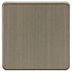 Knightsbridge 1 Gang Screwless Flat Plate Blank Plate - Antique Brass