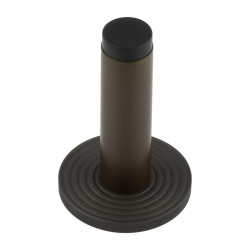 Burlington by Frelan Plain Projection Door Stop on Reeded Rose - 76mm Projection - Dark Bronze