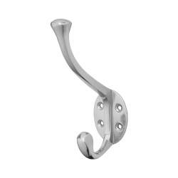 Hampstead Victorian Heavy Duty Single Hat & Coat Hook - 143 x 65mm - Polished Chrome