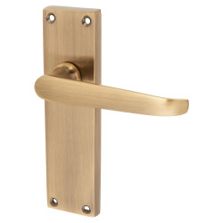 Touchpoint Antique Brass Victorian Straight Latch Door Handles - 155 x 42mm