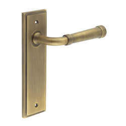 Burlington by Frelan Antique Brass Fire Rated Latch Door Handles - Highgate - 200 x 55mm