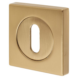 Hampstead Square Escutcheon - 52 x 52mm - Keyhole - Satin Brass - Pair