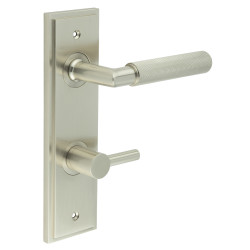 Burlington by Frelan Satin Nickel Fire Rated DIN Bathroom Door Handles - Piccadilly - Inner 3 - 200 x 55mm