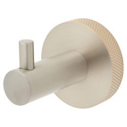 Hampstead Knurled Robe Hook - 57 x 30 x 60mm - Satin Stainless Steel